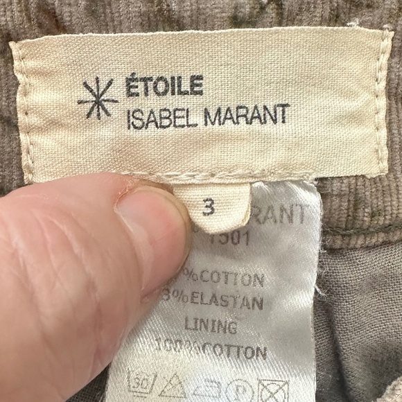 ISABEL MARANT ETOILE Grey Cords w/ Rust and Forest Green Pattern - Size 3 (US 8) - Picture 9 of 15